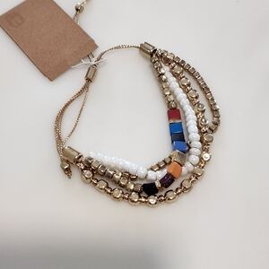 Buckle Gold Tone 4 layer Slider Bracelet